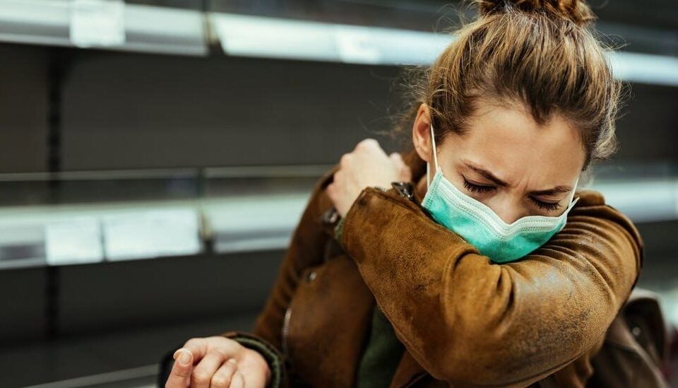 COVID Testing At the Speed of Light | Woman Coughing with Mask